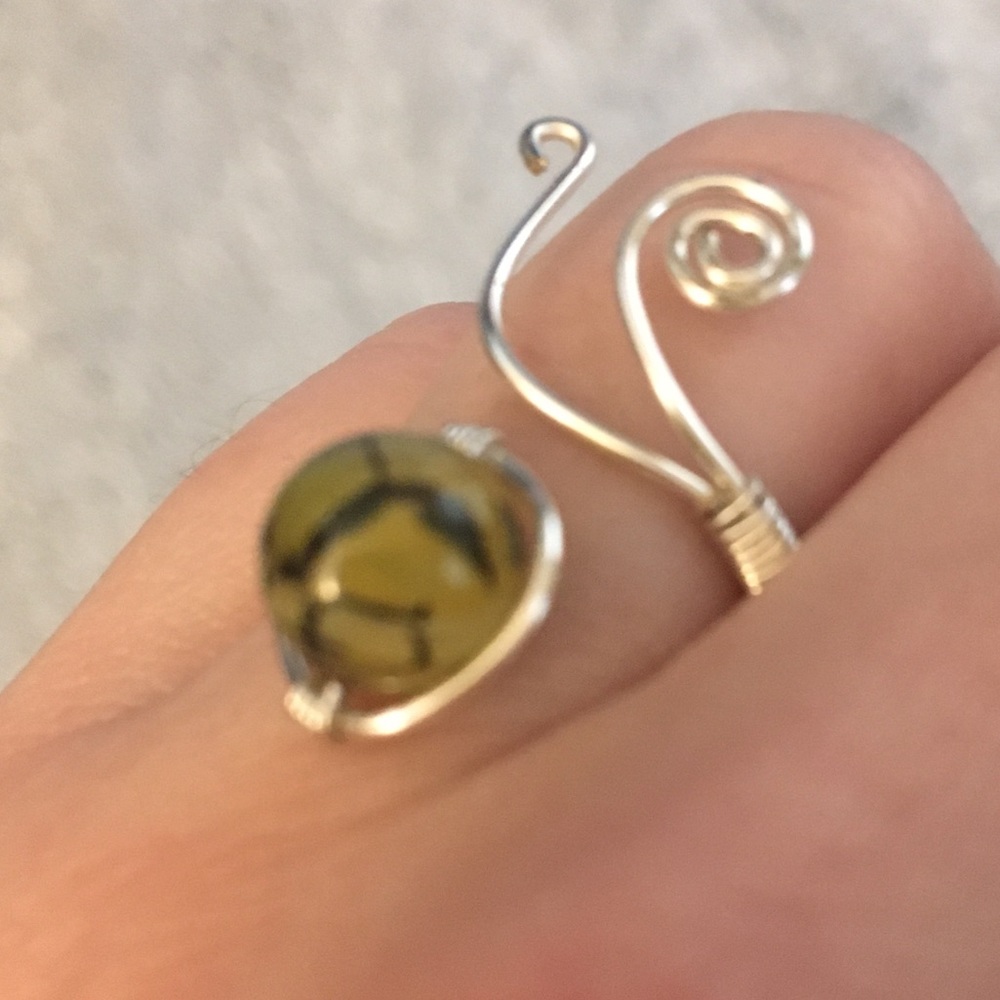 Silver hand wrapped adjustable ring! - Picture 3 of 3